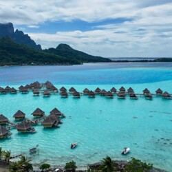InterContinental Bora Bora Le Moana Resort - Aerial View (Plage Public de Matira)/4K InterContinental Bora Bora Le Moana Resort - Aerial View (Plage Public de Matira)/4K